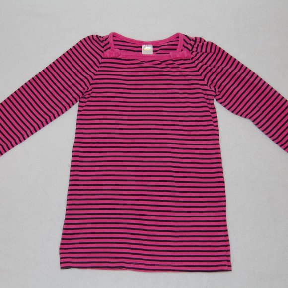 Gymboree Girls Size 5, Pink Black Striped Cotton Dress - Picture 1 of 3